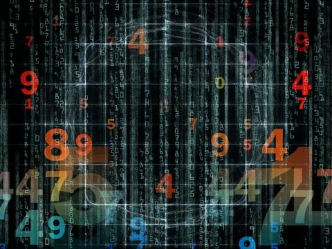 Working Numbers 스톡 일러스트