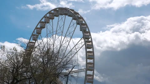 Working observation wheel against sky. Stock Footage 248005020