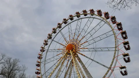 Working observation wheel in Odesa, Ukraine - 4K, Handheld Stock Footage 171588899