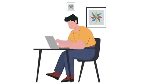 Working office 2d Animation Video. Stock Footage 276908049