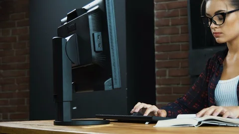 Working in office alone concept Stock Footage 92097682