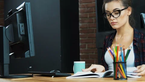 Working in office alone concept Stock Footage 92100800