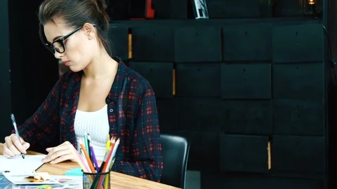 Working in office alone concept Stock Footage 92103938