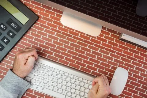 Working in office and believing Stock Photos