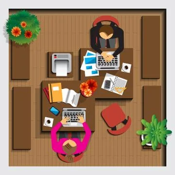 Working in the office. Stock Illustration