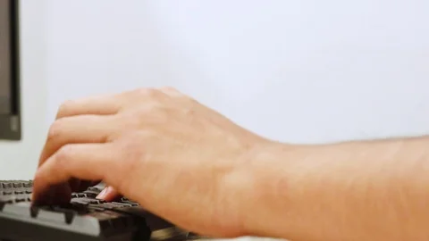 Working in the office with the keyboard Stock Footage 95661956