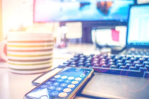 Working office space closeup Stock Photos
