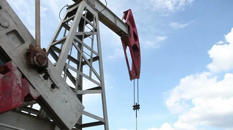 Working oil pump closeup Stock Footage 63136812