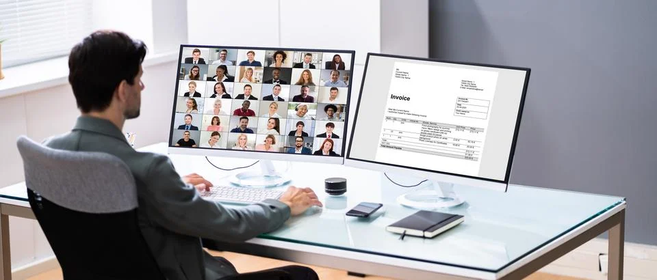 Working With Online E Tax Software Stock Photos