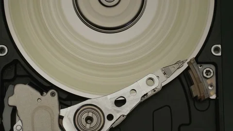 Working open hard drive colored with green pen Video stock 74118128