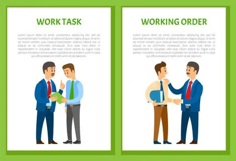 Working Order and Work Task Boss Gives Instruction 스톡 일러스트