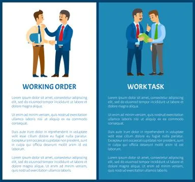 Working Order and Work Task, Office Worker Duties Illustrazione stock
