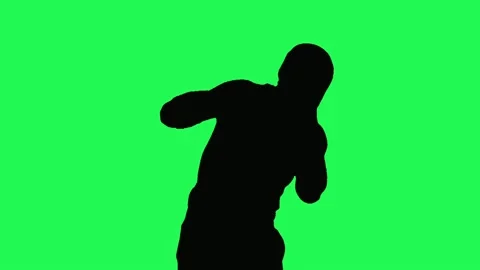 Working out boxer. A fight with a shadow. Stock Footage 88530401