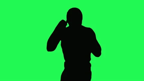 Working out boxer. A fight with a shadow. Stock Footage 88530413