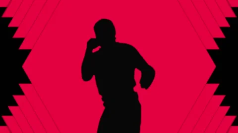 Working out boxer. A fight with a shadow. Video stock 88544399