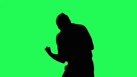 Working out boxer. A fight with a shadow. Stock Footage 88636813