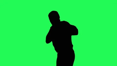 Working out boxer. A fight with a shadow. Stock Footage 88636900