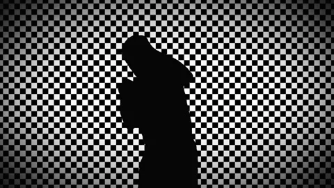 Working out boxer. A fight with a shadow. Stock Footage 88676400