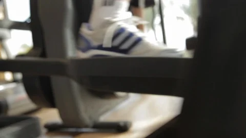 Working Out On The Elliptical At The Gym Stock Footage 102054725