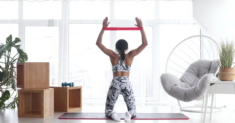 Working out home training. Healthy lifestyle. Fitness. Stock Footage 145321756