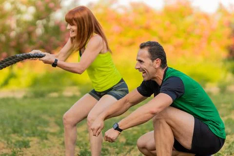 Working Out in the Park Stock Photos
