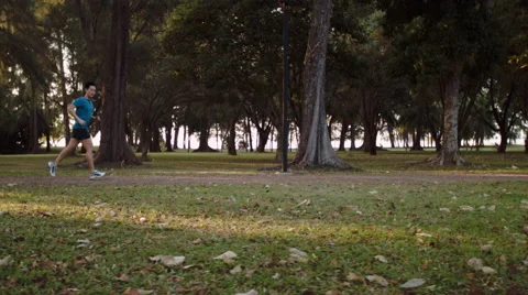 Working out running outdoors Stock Footage 53081329