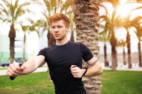 Working out for strength Stock Photos