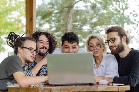 Working Outdoors with Technology Stock Photos