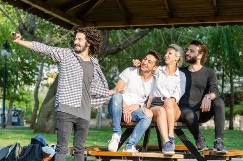 Working Outdoors with Technology Stock Photos