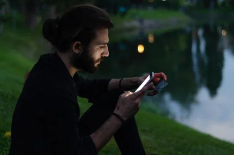 Working Outdoors with Technology Stock Photos