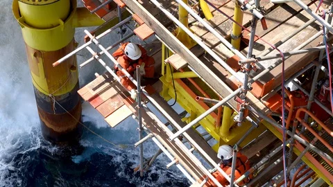 Working Overboard. Stock Footage 129652274