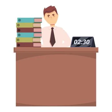 Working overtime icon cartoon vector. Office work イラスト素材