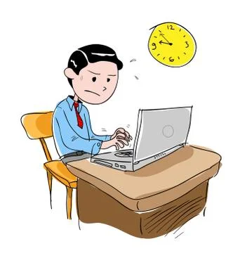 Working Overtime Stock Illustration