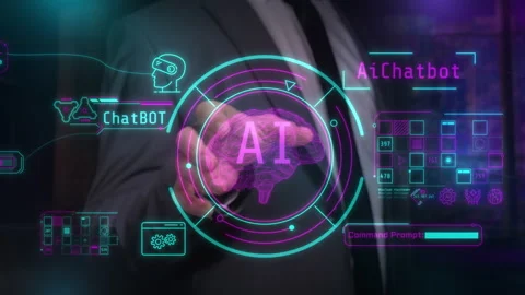 Working with the panel to launch artificial intelligence. Stock Footage 258709262