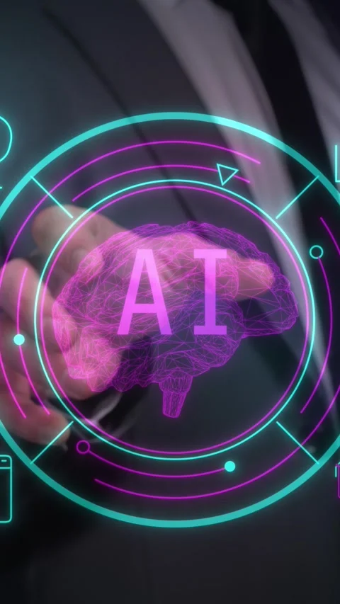 Working with the panel to launch artificial intelligence. Stock Footage 277668300