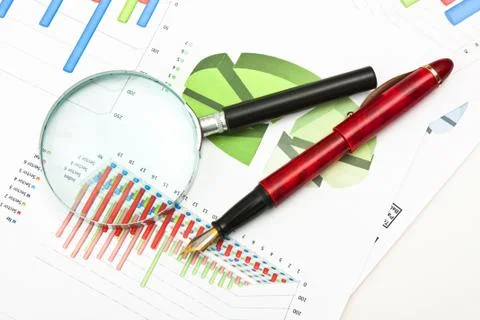 Working paper with a diagram Stock-Fotos