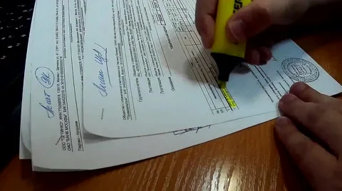 Working with a paper document Stock Footage 46920434