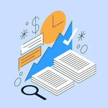 Working Paper Documents Isometric Illustration Stock Illustration