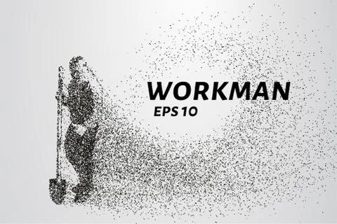 Working of the particles. Work consists of small circles and dots. Vector i.. Stock Illustration