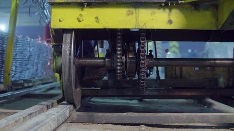 Working parts of the chain-making machine Video stock 97849864