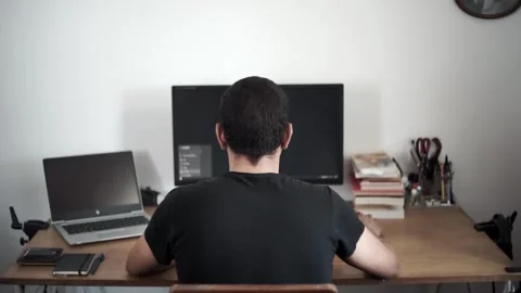 Working On PC At Home  Stock Footage 265203714