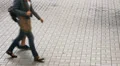 Working people walking in business district, large city scape HD Footage