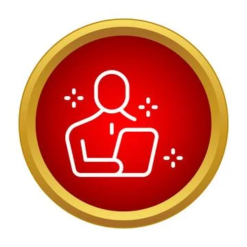 Working person using laptop icon for business concept 스톡 일러스트