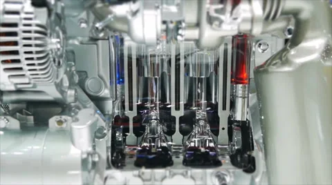 Working piston, a part of an engine Stock Footage 44754074