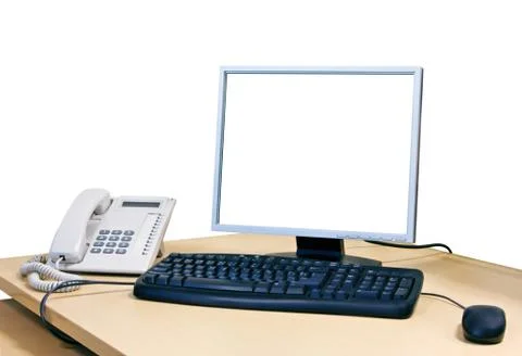 Working place with computer Stock Photos