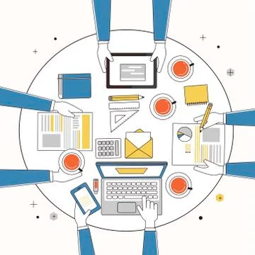 Working place of creative team 스톡 일러스트