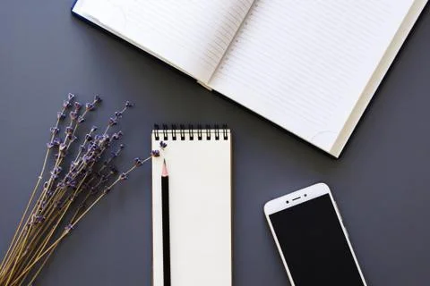 Working place flatlay Foto stock