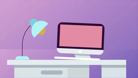 Working place at home with computer for online job Stock Footage 130662014