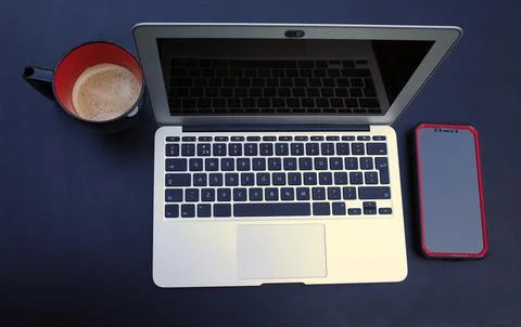 Working place with laptop Stock Photos
