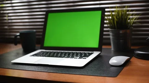 Working place laptop on the table, Home office. Stock Footage 98121272